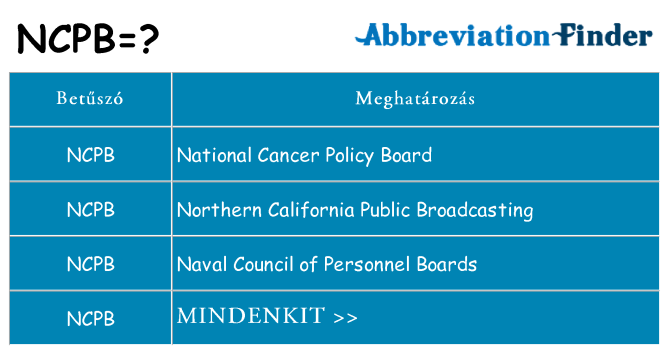 Mi a(z) ncpb állni