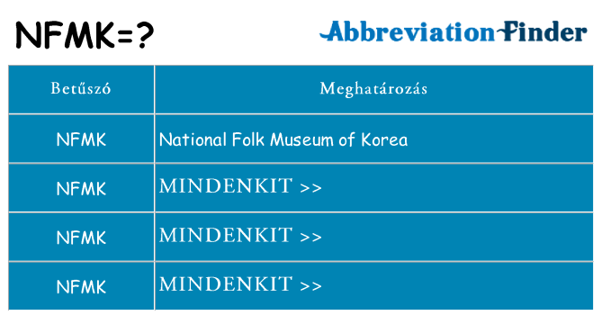 Mi a(z) nfmk állni