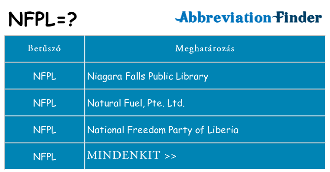 Mi a(z) nfpl állni