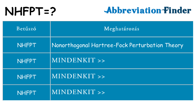 Mi a(z) nhfpt állni