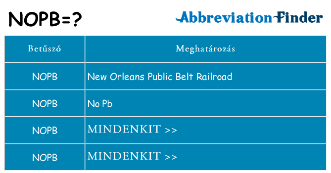 Mi a(z) nopb állni