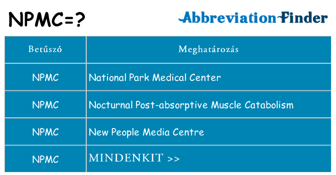 Mi a(z) npmc állni
