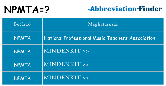 Mi a(z) npmta állni