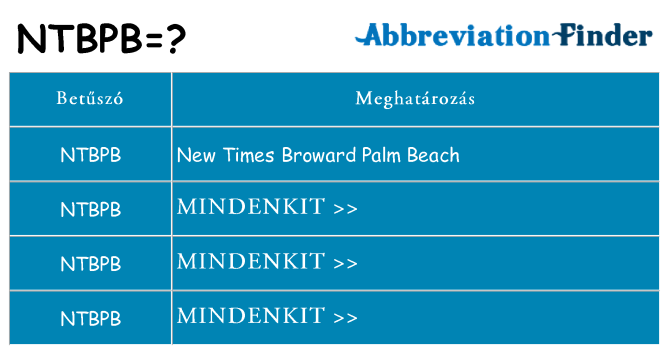 Mi a(z) ntbpb állni