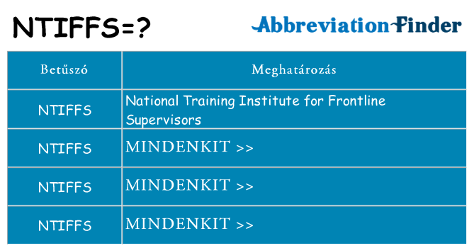 Mi a(z) ntiffs állni