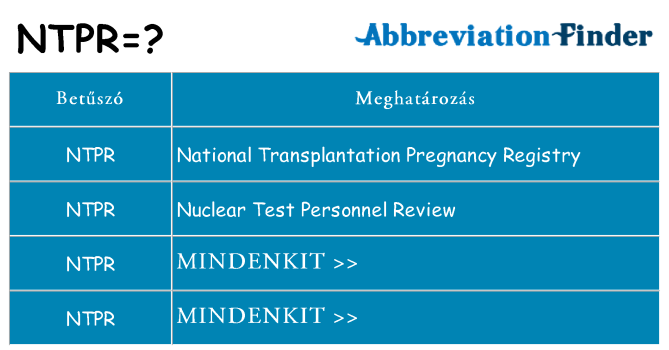 Mi a(z) ntpr állni