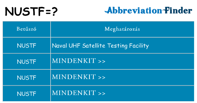 Mi a(z) nustf állni