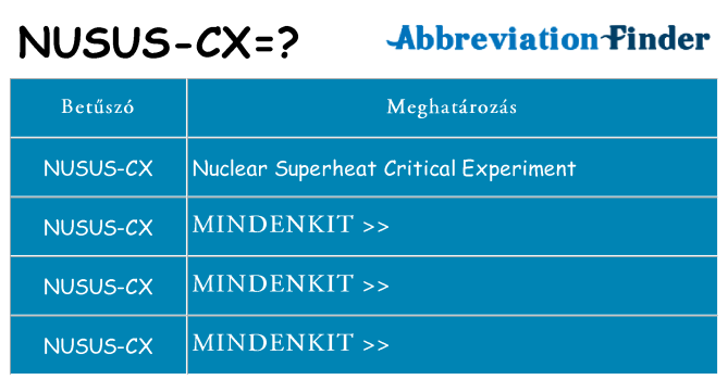 Mi a(z) nusus-cx állni