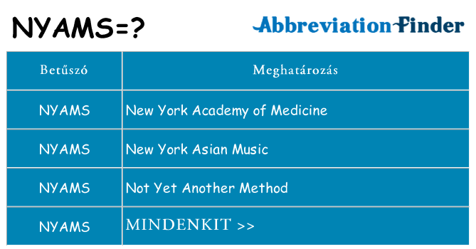 Mi a(z) nyams állni