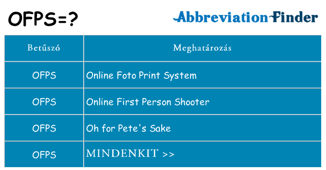 Mi a(z) ofps állni
