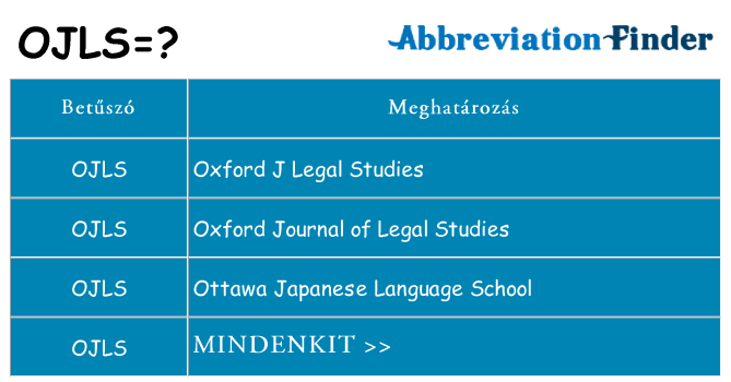 Mi a(z) ojls állni