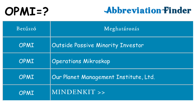 Mi a(z) opmi állni