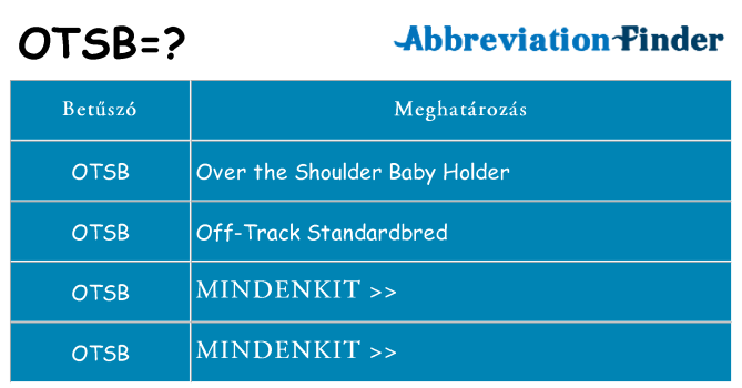 Mi a(z) otsb állni