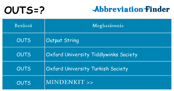 Mi a(z) outs állni