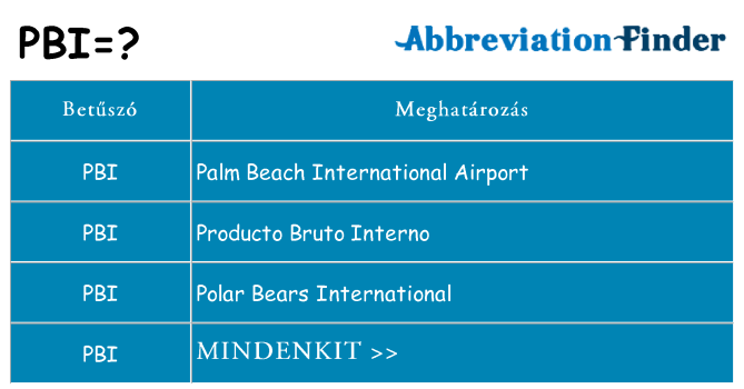 Mi a(z) pbi állni