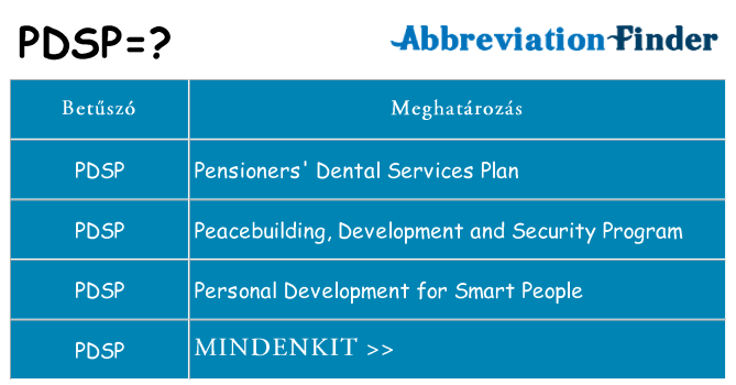 Mi a(z) pdsp állni