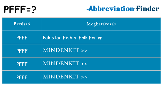 Mi a(z) pfff állni