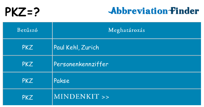 Mi a(z) pkz állni