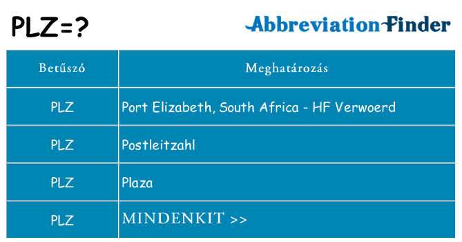 Mi a(z) plz állni