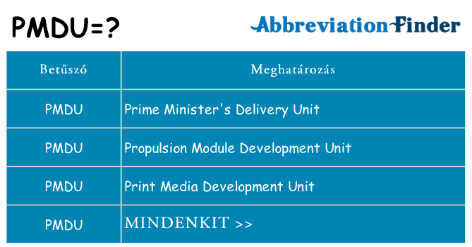 Mi a(z) pmdu állni