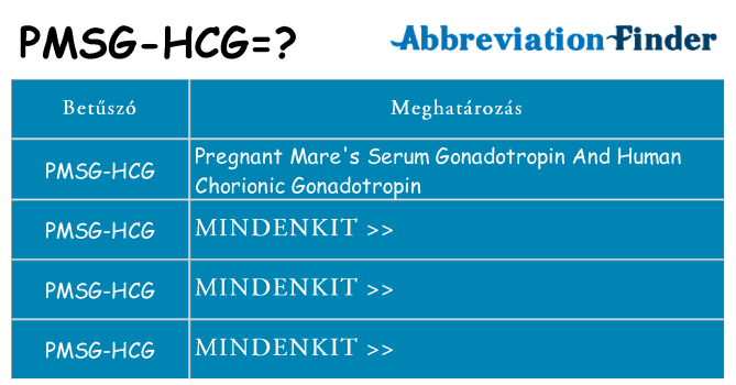 Mi a(z) pmsg-hcg állni