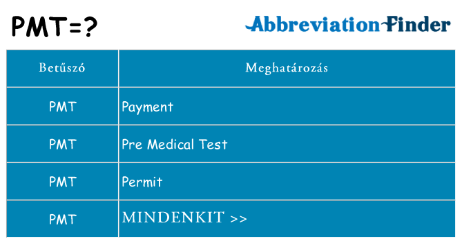Mi a(z) pmt állni