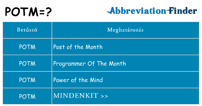 Mi a(z) potm állni