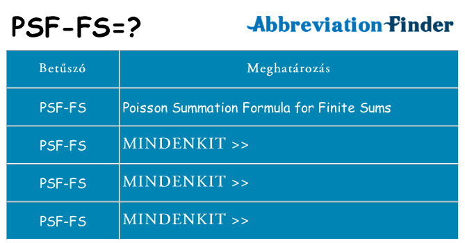 Mi a(z) psf-fs állni