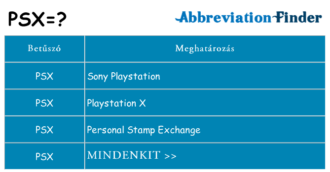 Mi a(z) psx állni