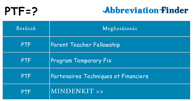 Mi a(z) ptf állni