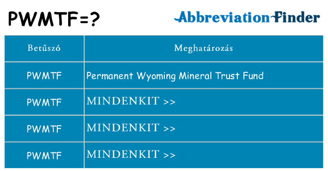 Mi a(z) pwmtf állni