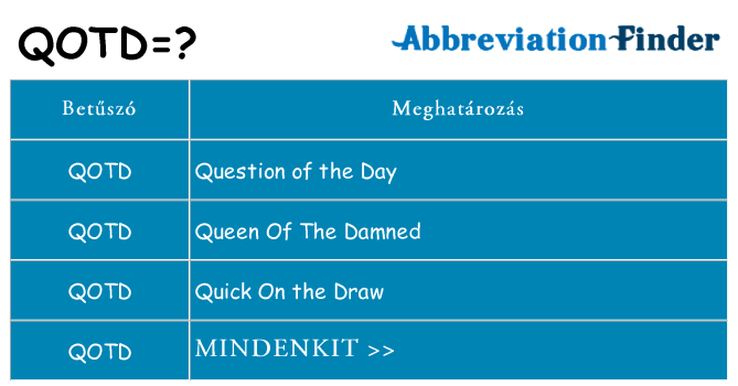Mi a(z) qotd állni