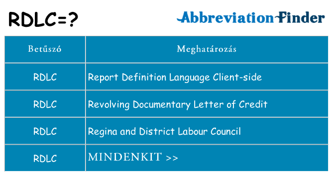 Mi a(z) rdlc állni