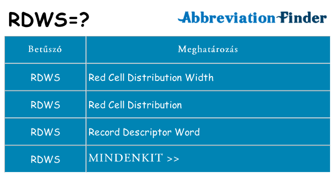 Mi a(z) rdws állni