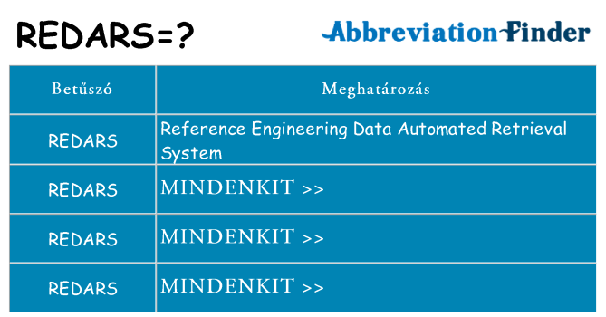 Mi a(z) redars állni