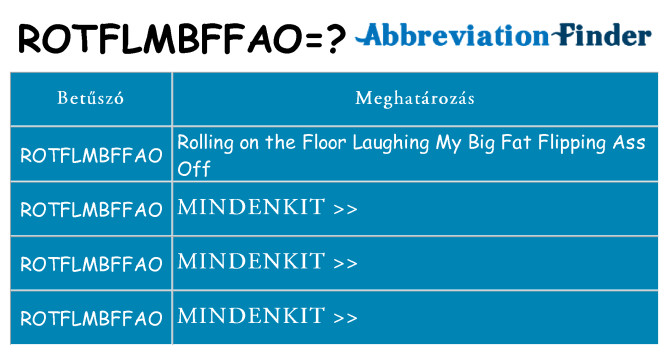 Mi a(z) rotflmbffao állni
