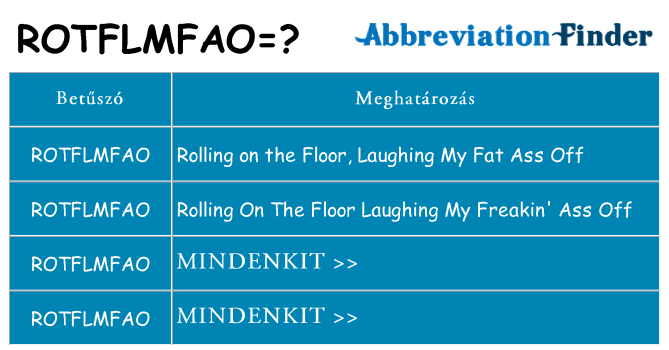 Mi a(z) rotflmfao állni