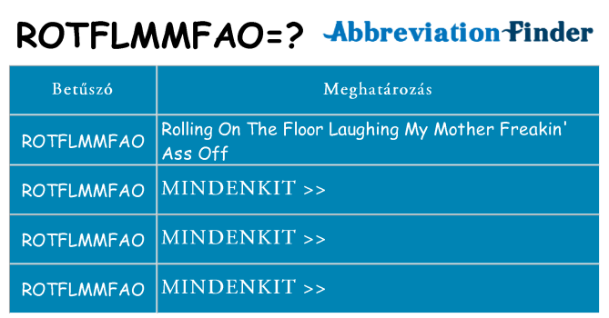 Mi a(z) rotflmmfao állni