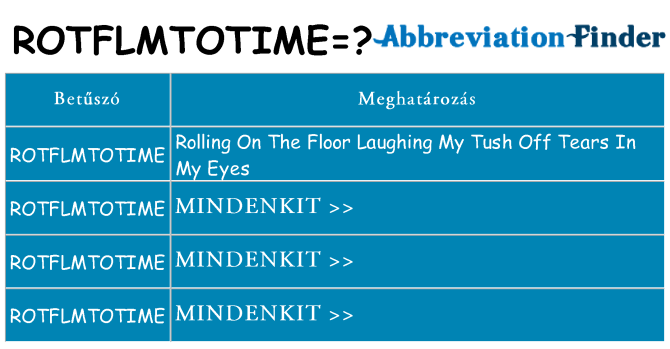 Mi a(z) rotflmtotime állni
