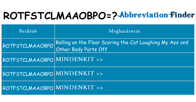 Mi a(z) rotfstclmaaobpo állni