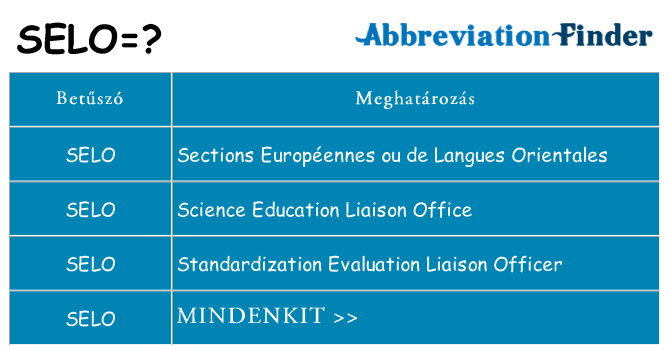 Mi a(z) selo állni
