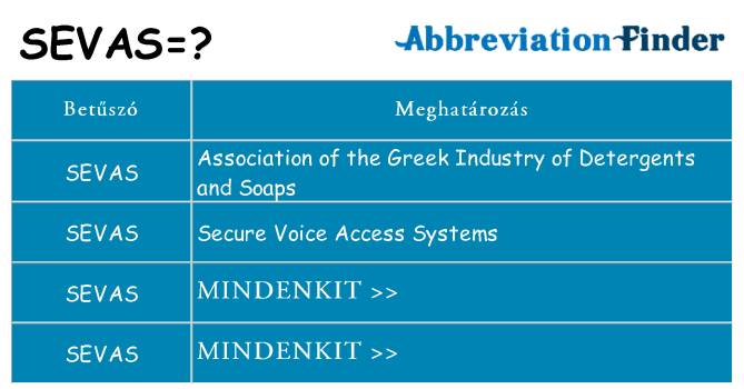 Mi a(z) sevas állni