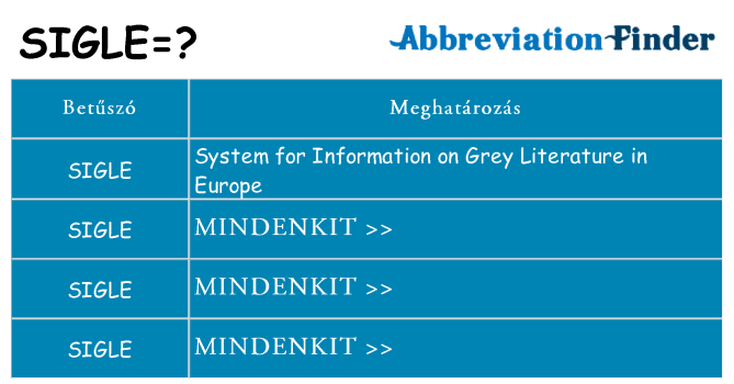 Mi a(z) sigle állni
