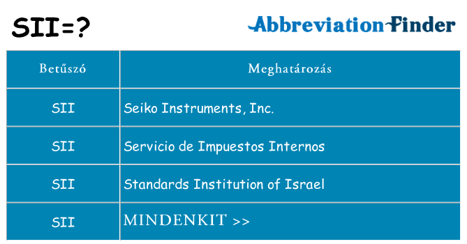 Mi a(z) sii állni