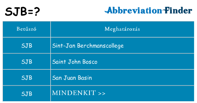 Mi a(z) sjb állni