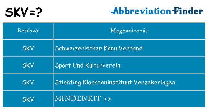 Mi a(z) skv állni