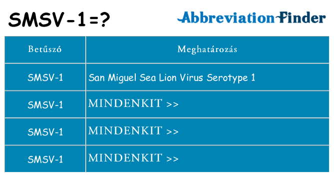 Mi a(z) smsv-1 állni