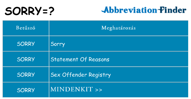 Mi a(z) sorry állni