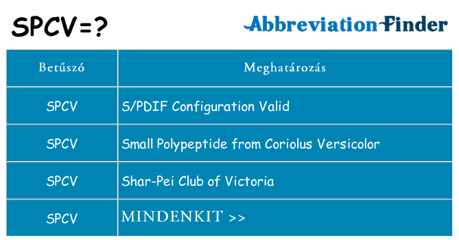 Mi a(z) spcv állni