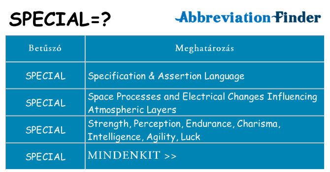 Mi a(z) special állni